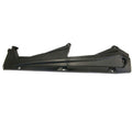 Gloss black left rocker panel for Polaris RZR vehicles with angular contours and mounting points.