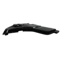 Black plastic rear left fender for Polaris offroad UTV with smooth, contoured surface and mounting points.