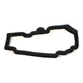 Black rubber storage lid seal with irregular, contoured shape designed for a motorcycle compartment.