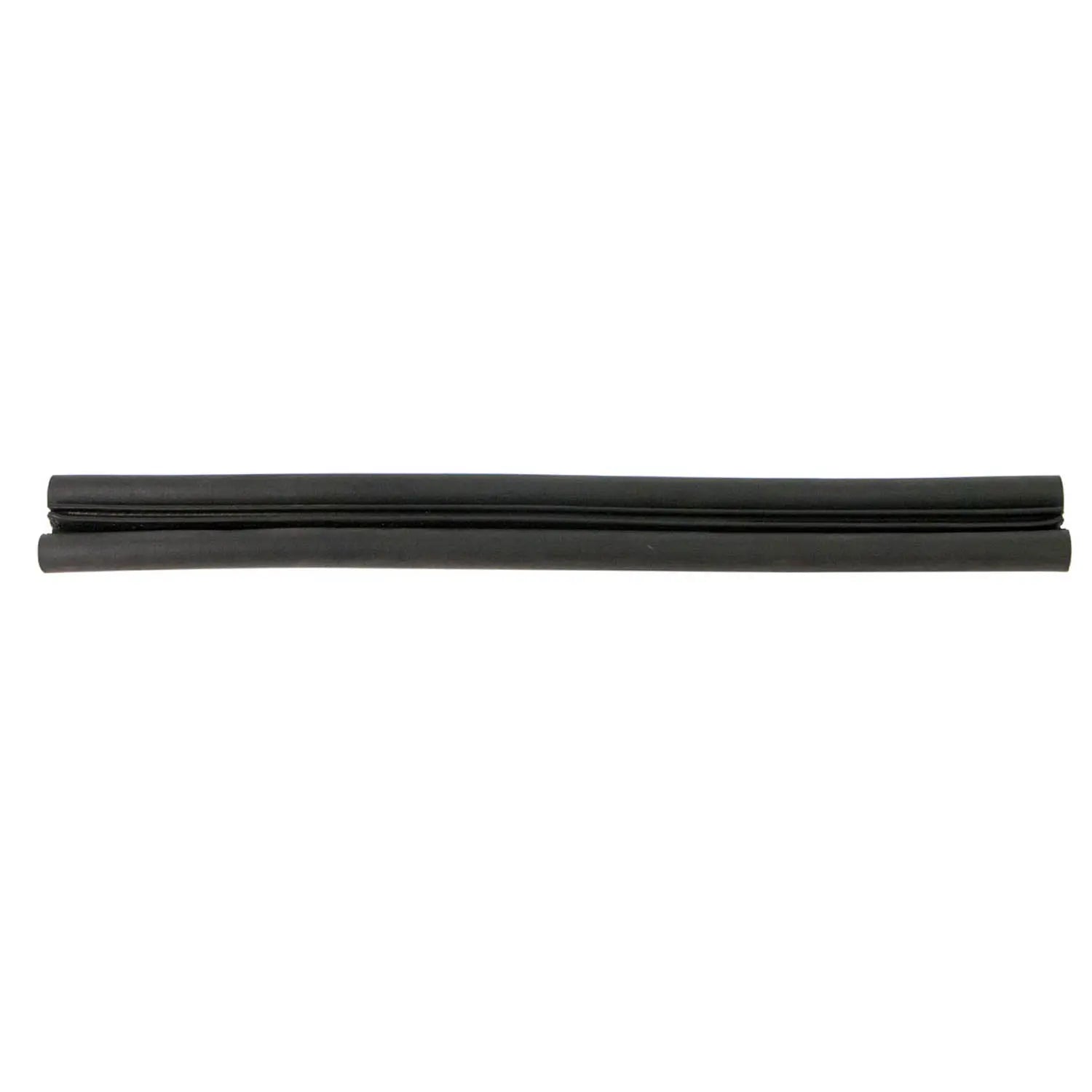 Black rubber trunk lid wire cover with a slim, elongated shape and smooth finish.