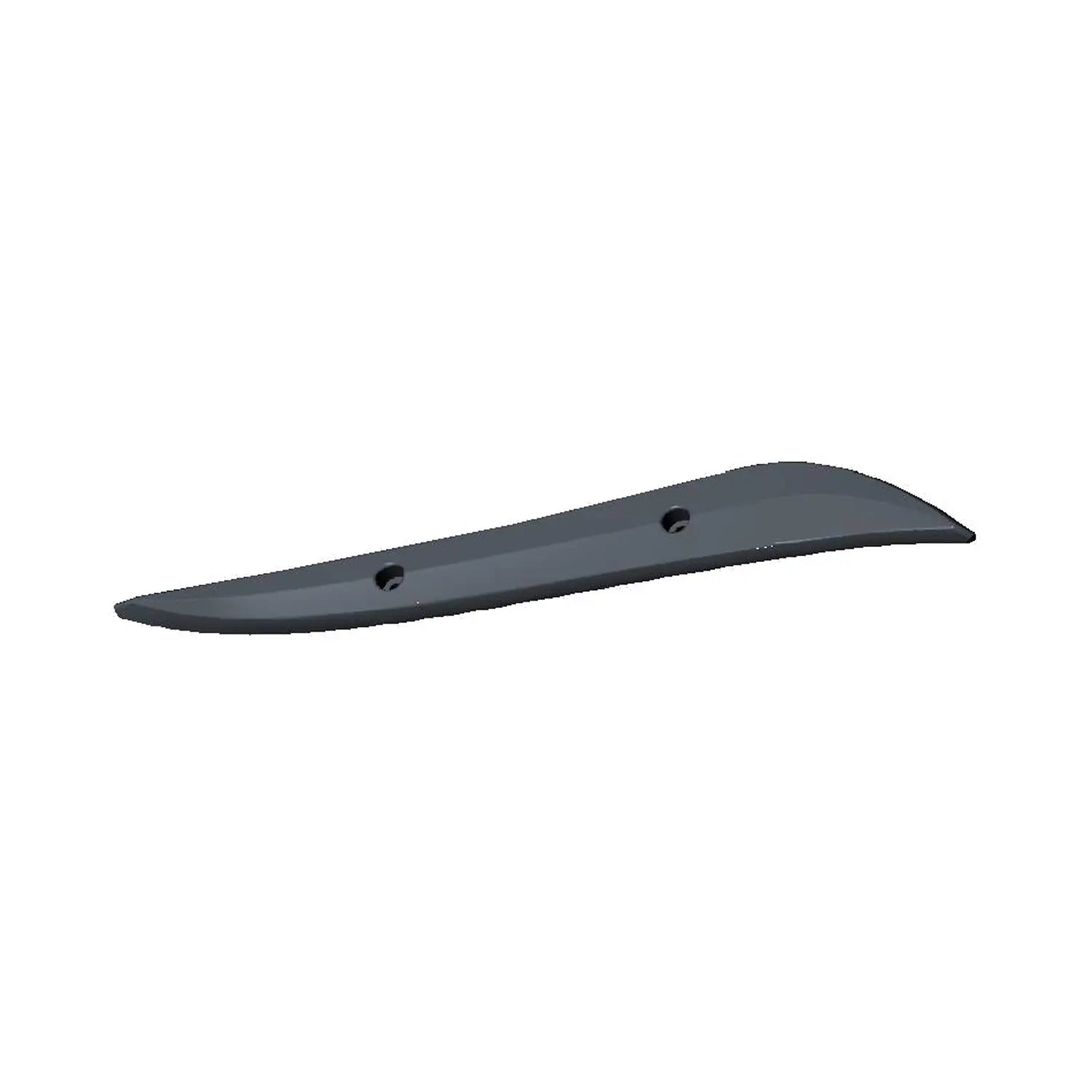 Flat black left fender strut cover with smooth finish and two mounting holes.