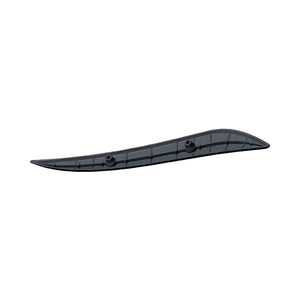 Black plastic fender strut cover with curved, elongated shape and three mounting points.