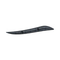 Flat black curved Fender strut cover with mounting holes for right side motorcycle use.
