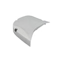 Chrome outer sprocket cover with smooth curved design and mounting hole.
