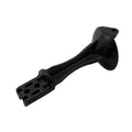 Black molded plastic front cab frame base with multiple mounting holes and reinforced arm design.