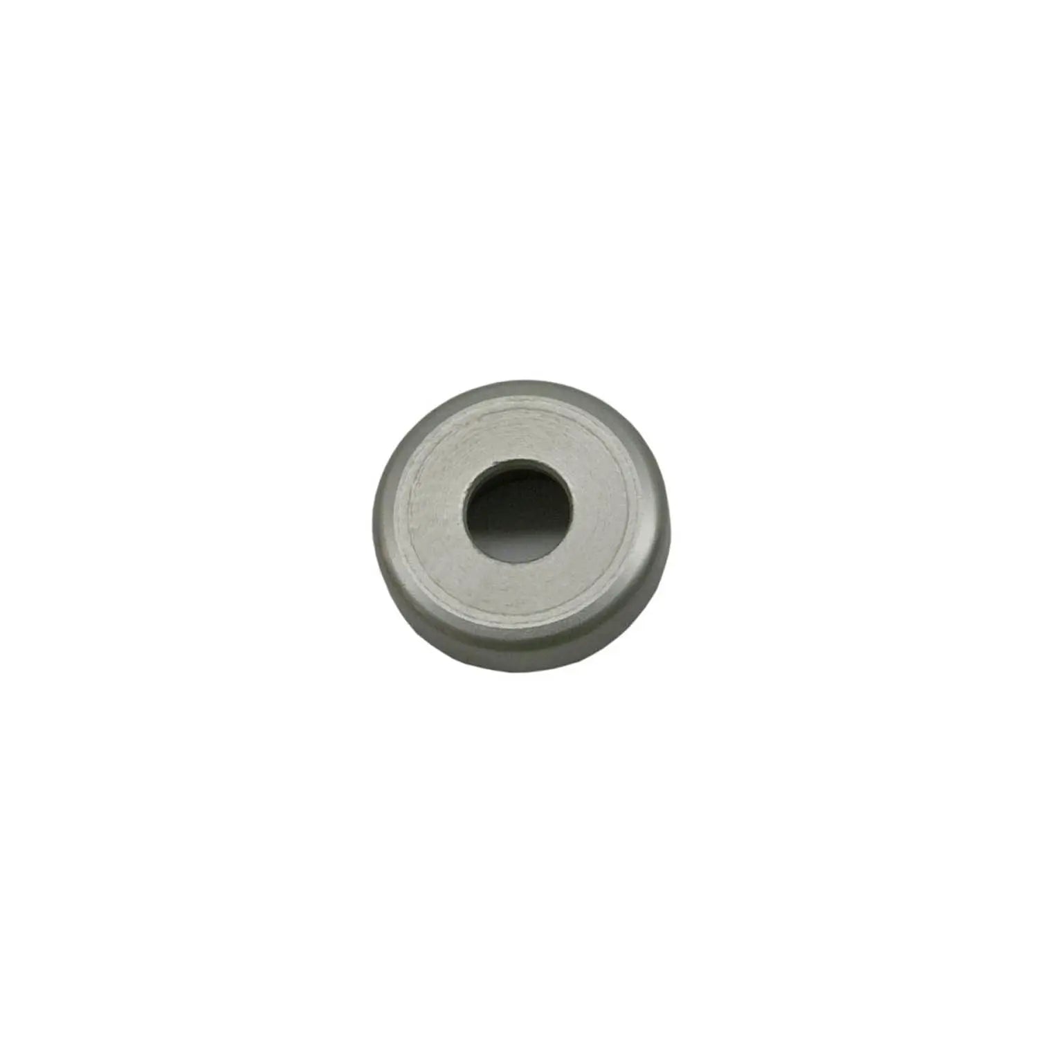 Round silver metal ABS ring with central hole and smooth finish.