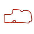 Red rubber breather cover seal gasket with irregular rectangular shape and two rounded cutouts.