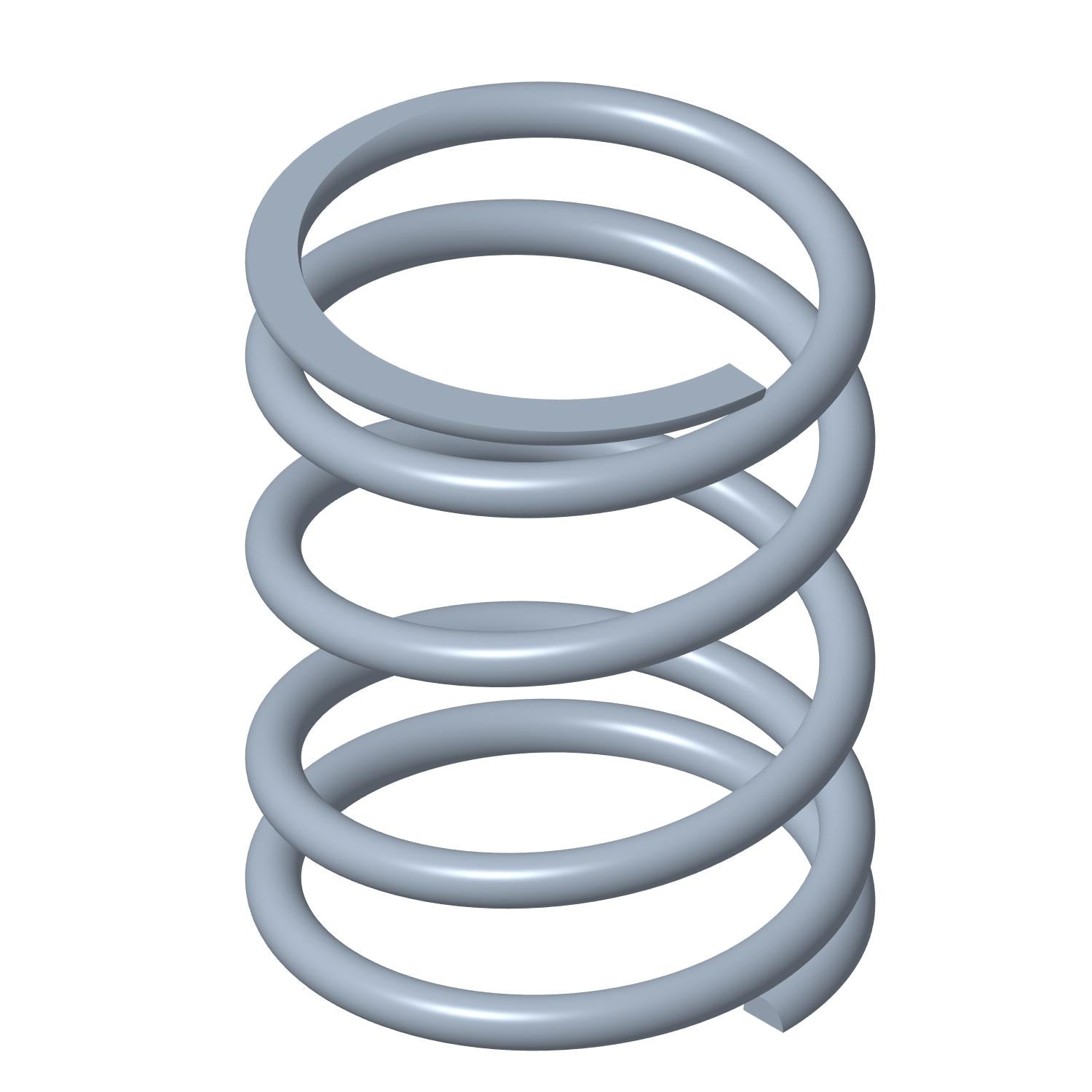 Silver metal coil clutch spring with thick round wire and close winding.