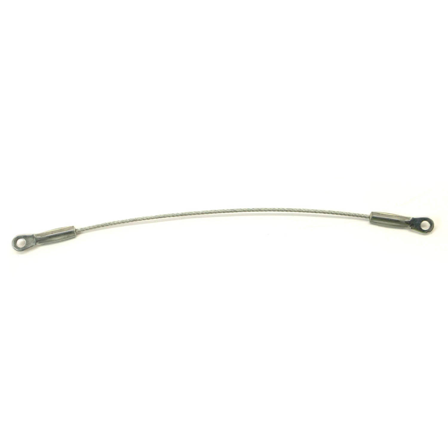 Steel tailgate cable with looped eyelets on each end for secure attachment.
