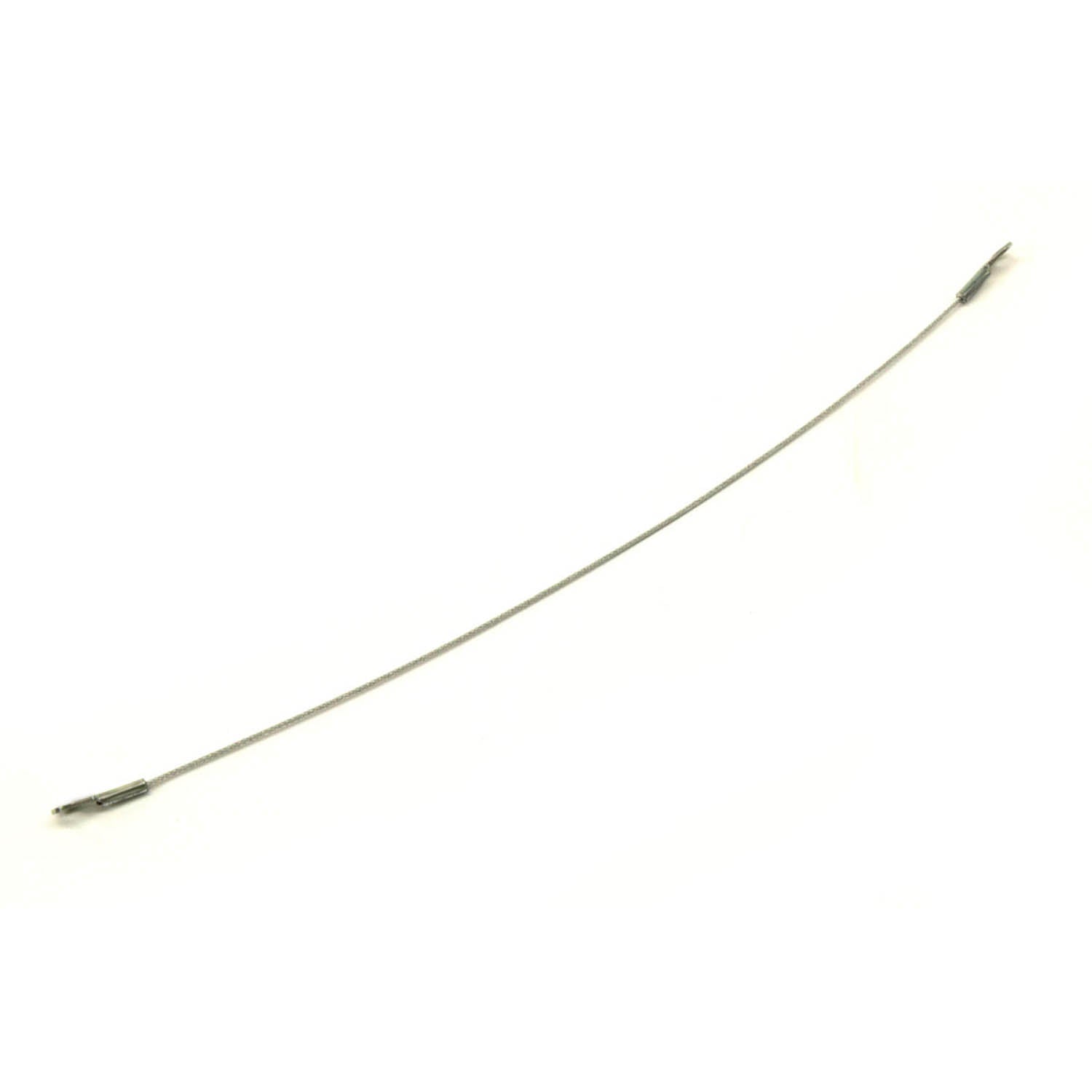 Thin, flexible metal front lid cable with black plastic end connectors for Polaris UTVs.