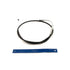 A Victory Clutch Cable by Polaris with metal ends is coiled above a blue 12-inch ruler on a white background—ideal for those seeking genuine Victory parts.