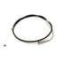 The Victory Clutch Cable by Polaris features black and silver coloring with metal fittings on both ends, coiled in a loose circle—ideal for anyone in need of OEM Victory parts from Witchdoctors.