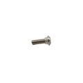 Silver metal sealing bolt with rounded head and threaded shaft.