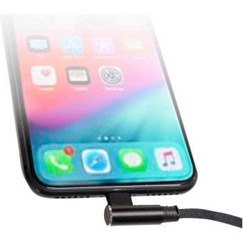 Parts Unlimited Battery Charger Accessory Phone Charging Adapter Cable 90 USB to Lightning (iPhone) Cable - 18" by RidePower RP90DEGUSBLHT18