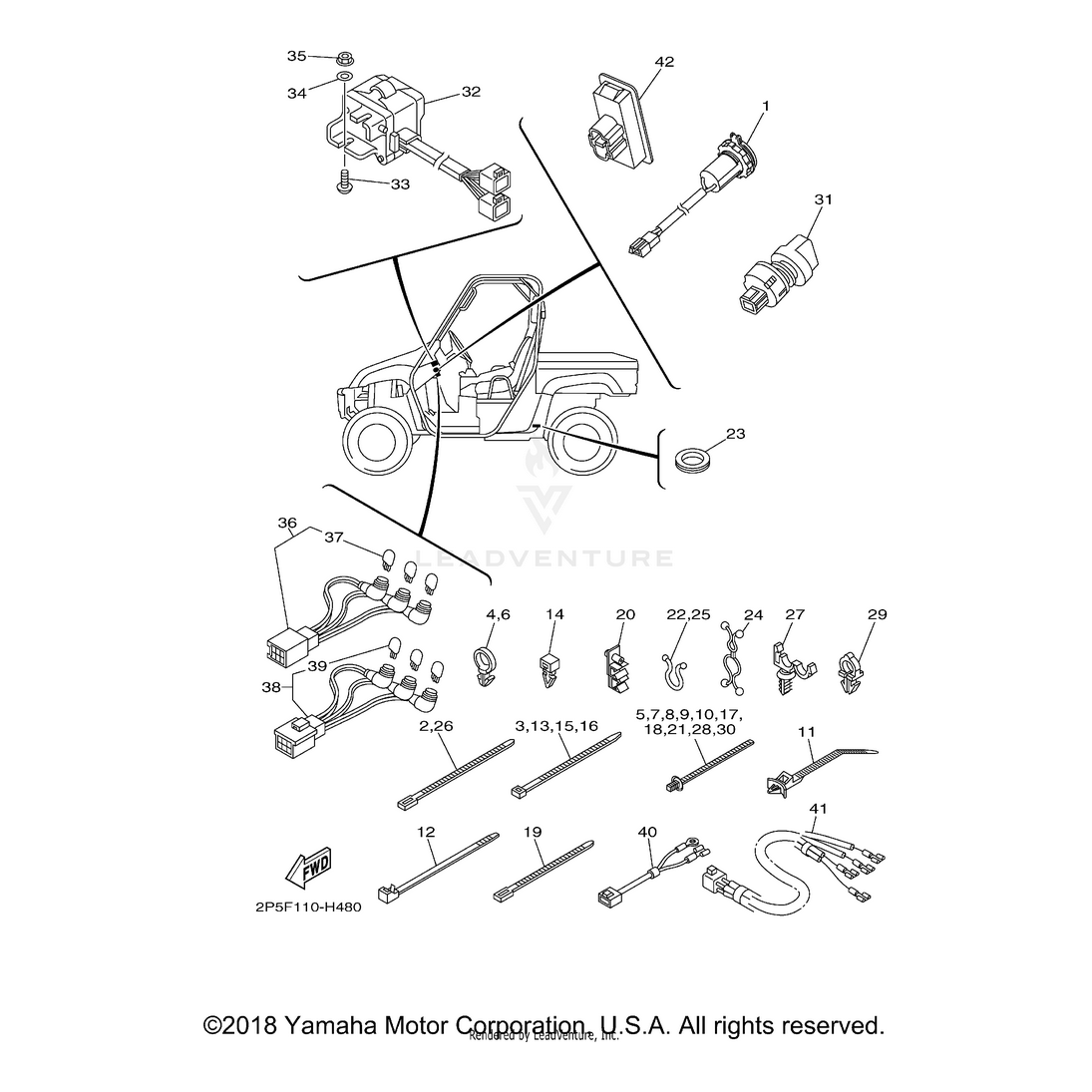 Pilot Light Assembly by Yamaha 5UG-83530-01-00 OEM Hardware 5UG-83530-01-00 Off Road Express