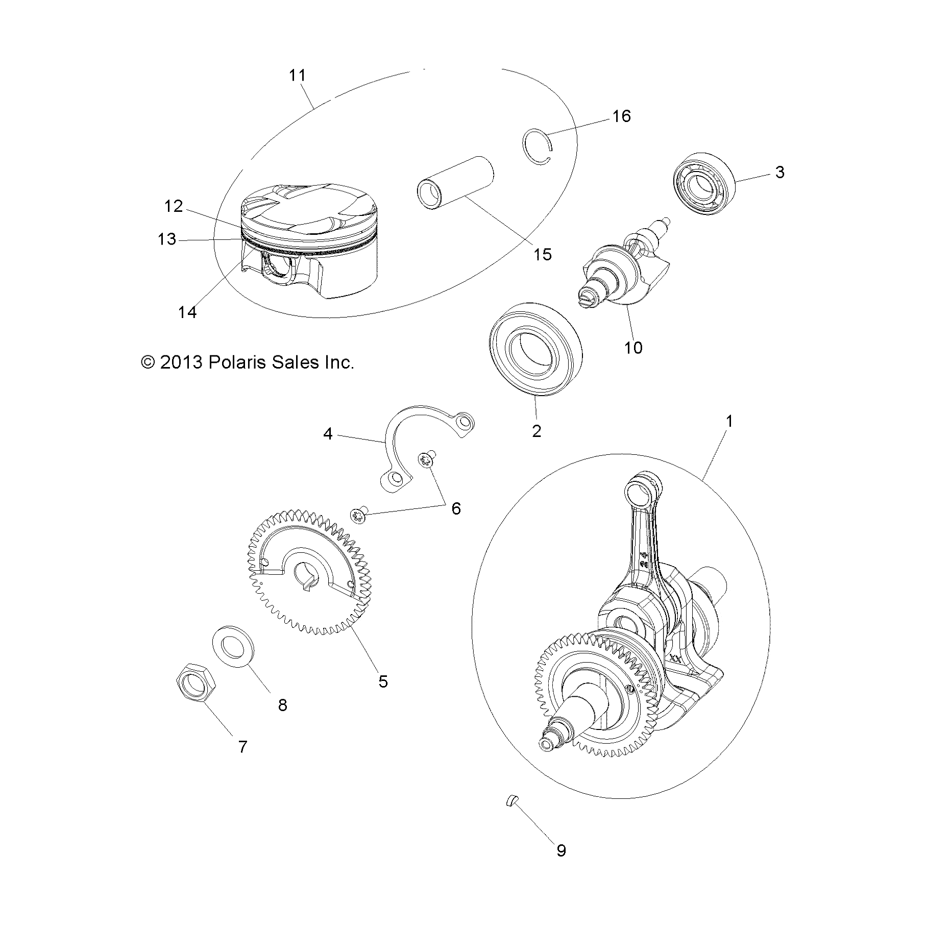 Piston Assembly, 78 Mm by Polaris 2205319 OEM Hardware P2205319 Off Road Express