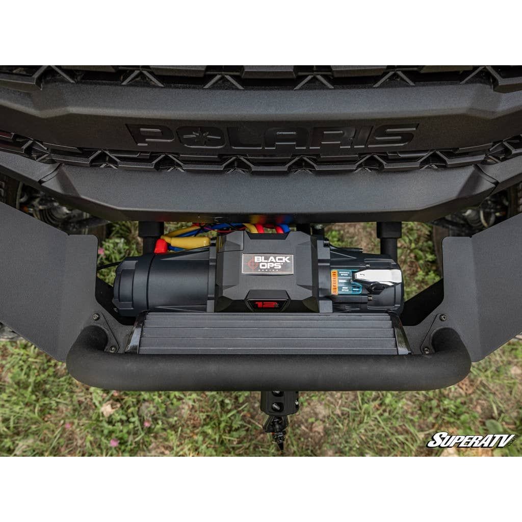 SuperATV Winch-Ready Front Bumper For Polaris RZR XP Turbo S - Heavy Duty Steel, Black Powder Coat