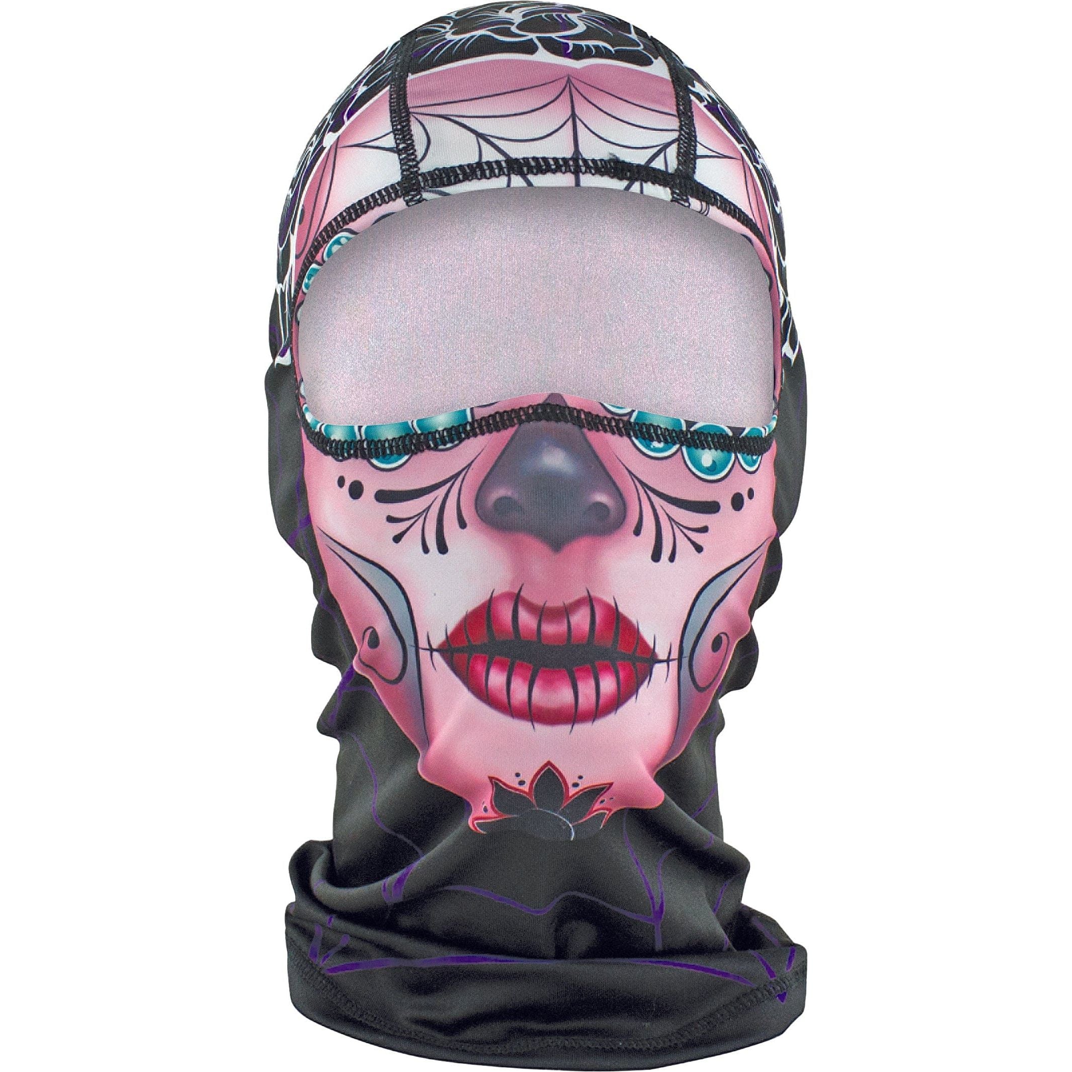 Western Powersports Balaclava Sugar Skull Polyester Balaclava by Zan WBP082