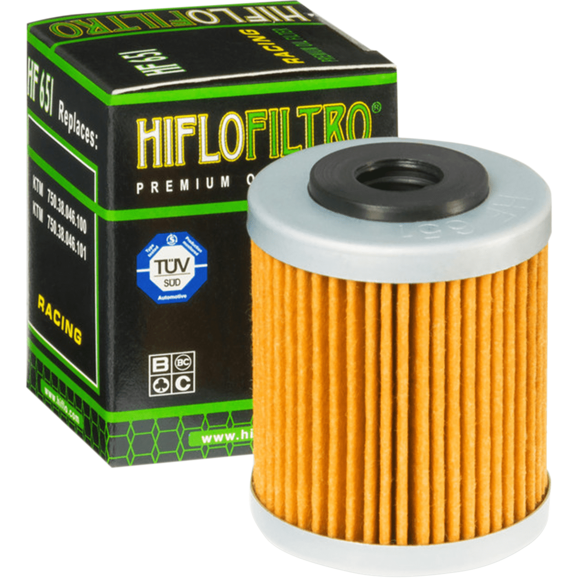 Premium Oil Filter Cartridge By Hiflofiltro HF651 Oil Filter 0712-0445 Parts Unlimited