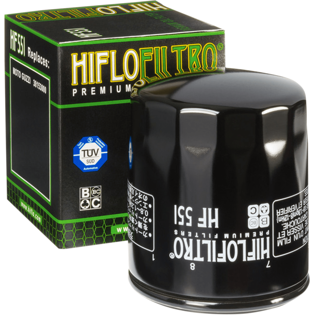 Premium Oil Filter Spin-On By Hiflofiltro HF551 Oil Filter 0712-0135 Parts Unlimited