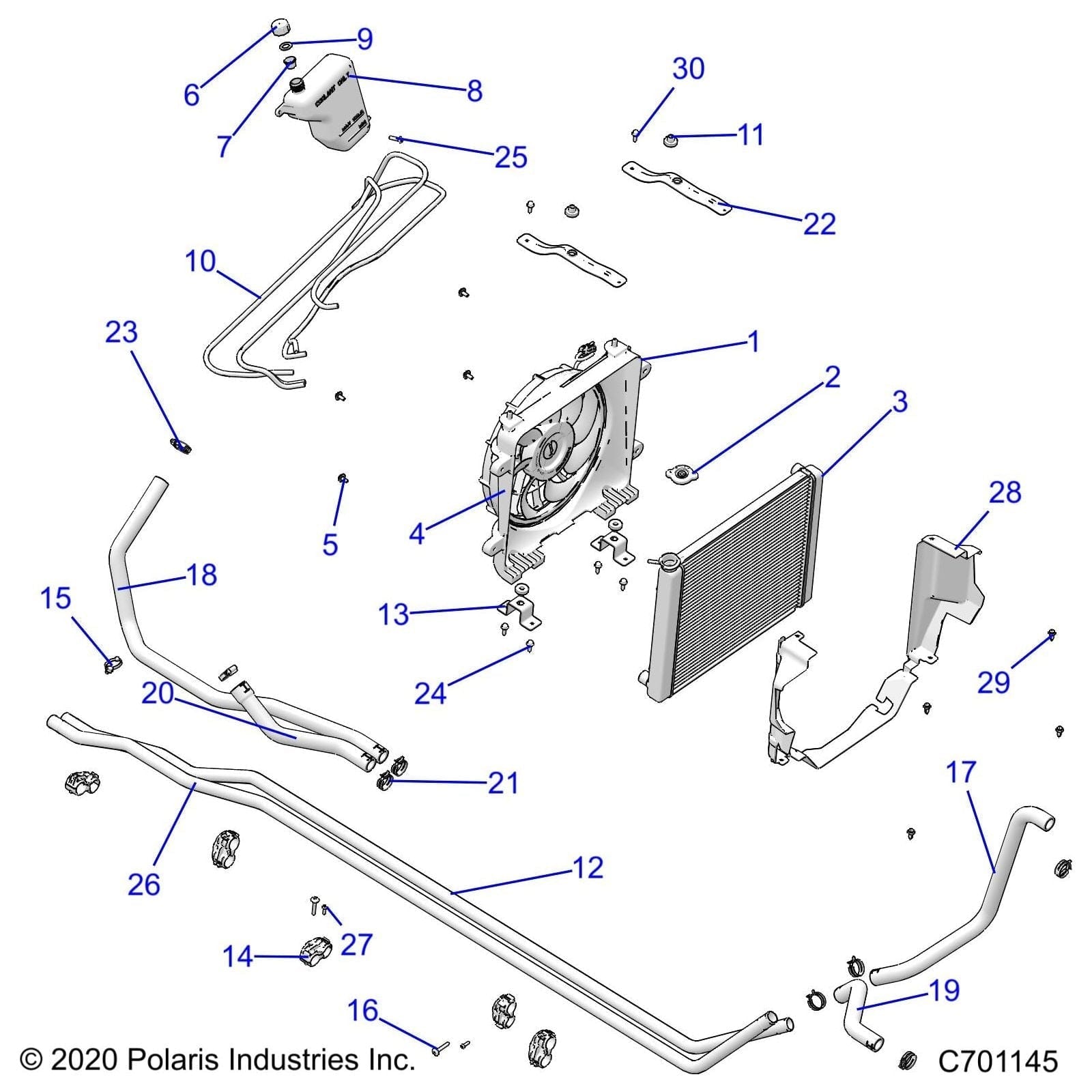 Radiator Assembly by Polaris 1240663 OEM Hardware P1240663 Off Road Express Drop Ship