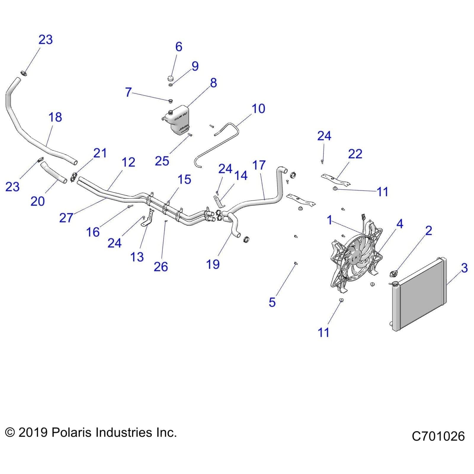 Radiator Assembly by Polaris 1241270 OEM Hardware P1241270 Off Road Express