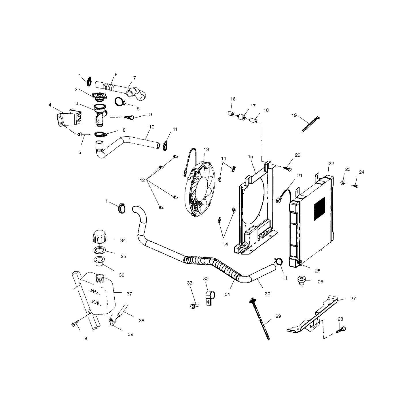 Radiator by Polaris 1240045 OEM Hardware P1240045 Off Road Express