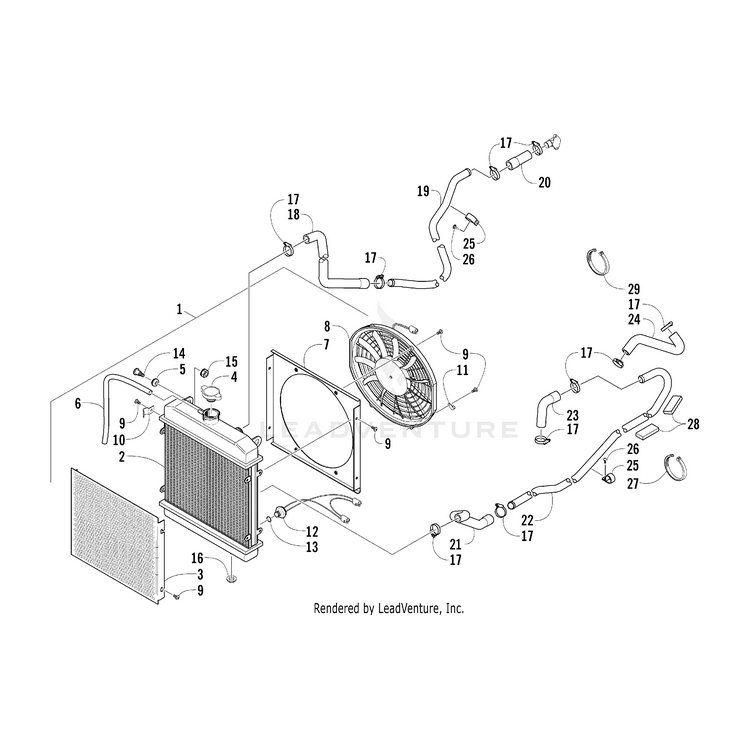 Radiator,Fabricated By Arctic Cat 0413-184 OEM Hardware 0413-184 Core Power Equipment Drop Ship
