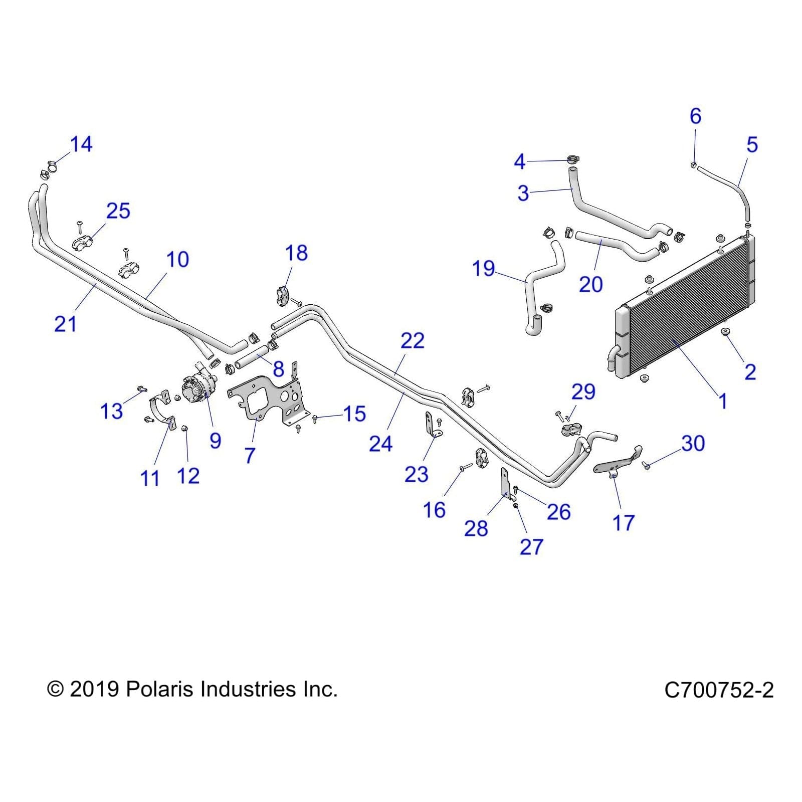 Radiator Hose, Lower, 3/4 In by Polaris 5416027 OEM Hardware P5416027 Off Road Express
