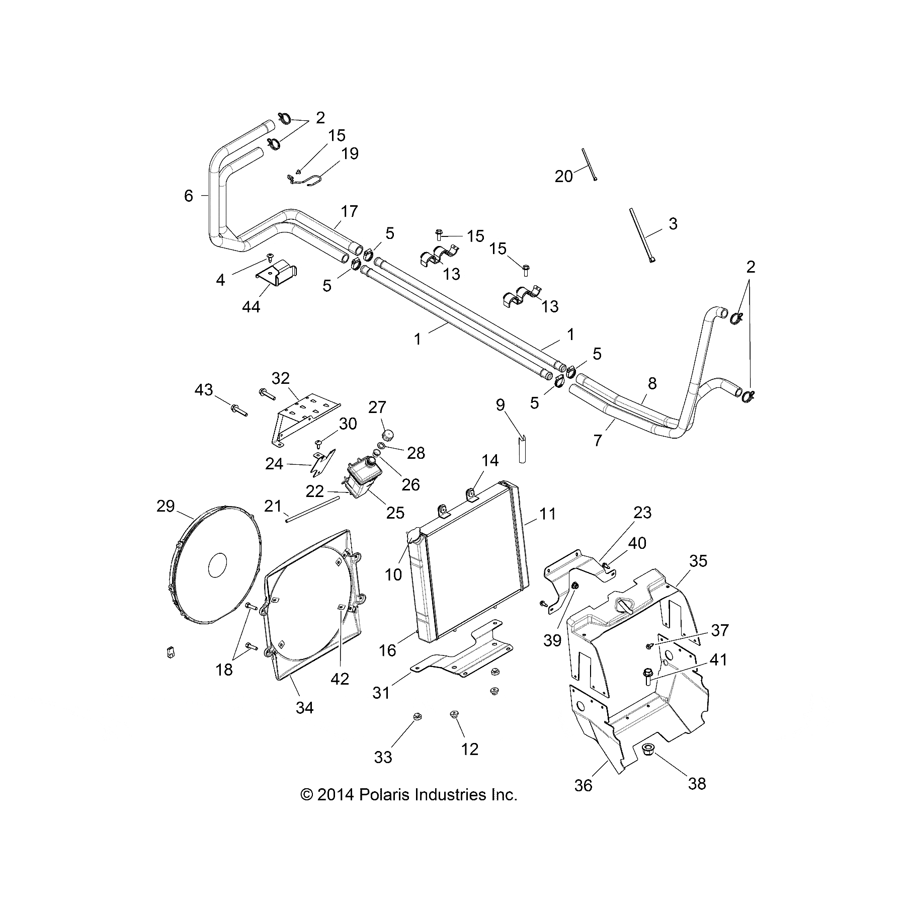 Radiator Hose, Lower by Polaris 5414280 OEM Hardware P5414280 Off Road Express