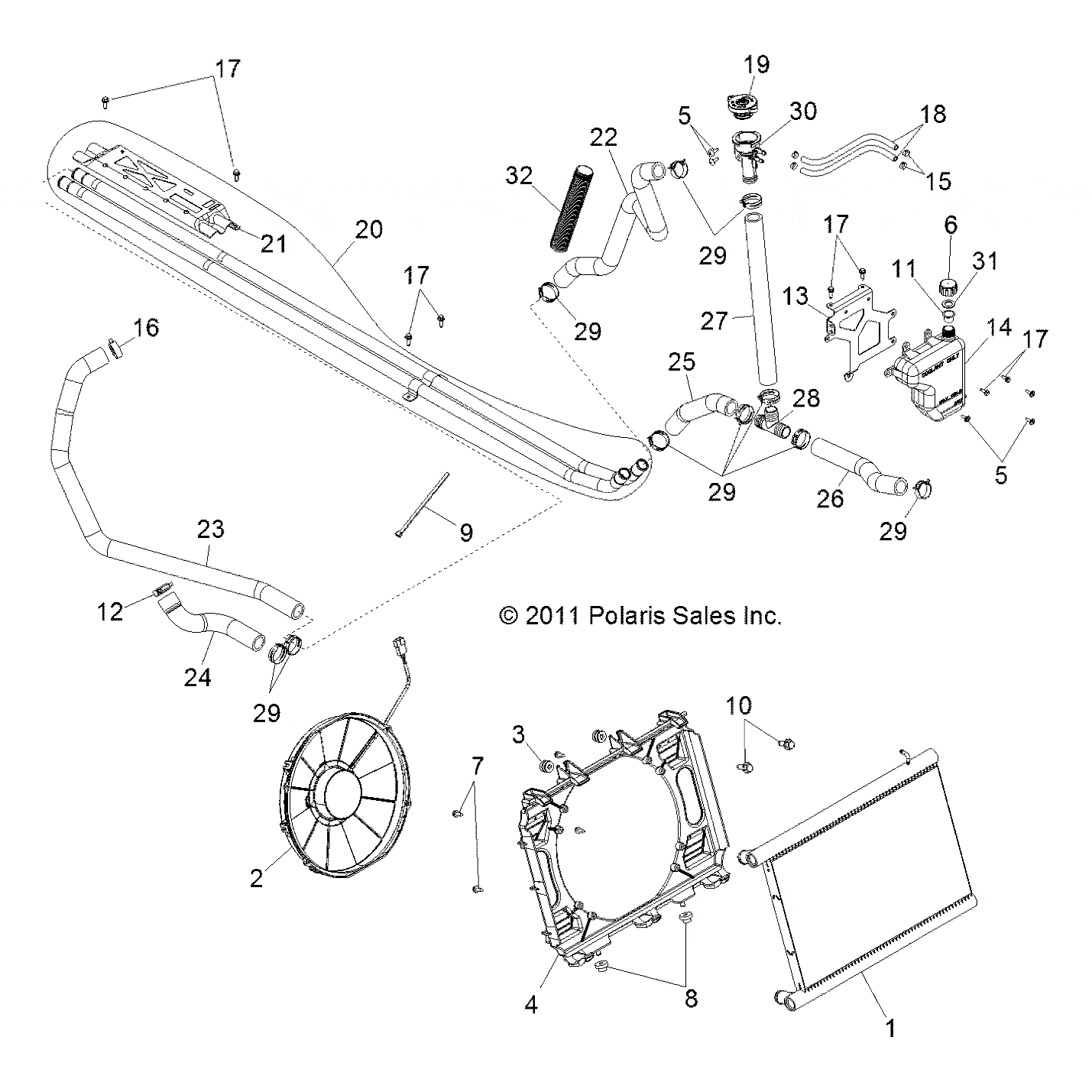 Radiator Hose, Upper by Polaris 5414230 OEM Hardware P5414230 Off Road Express