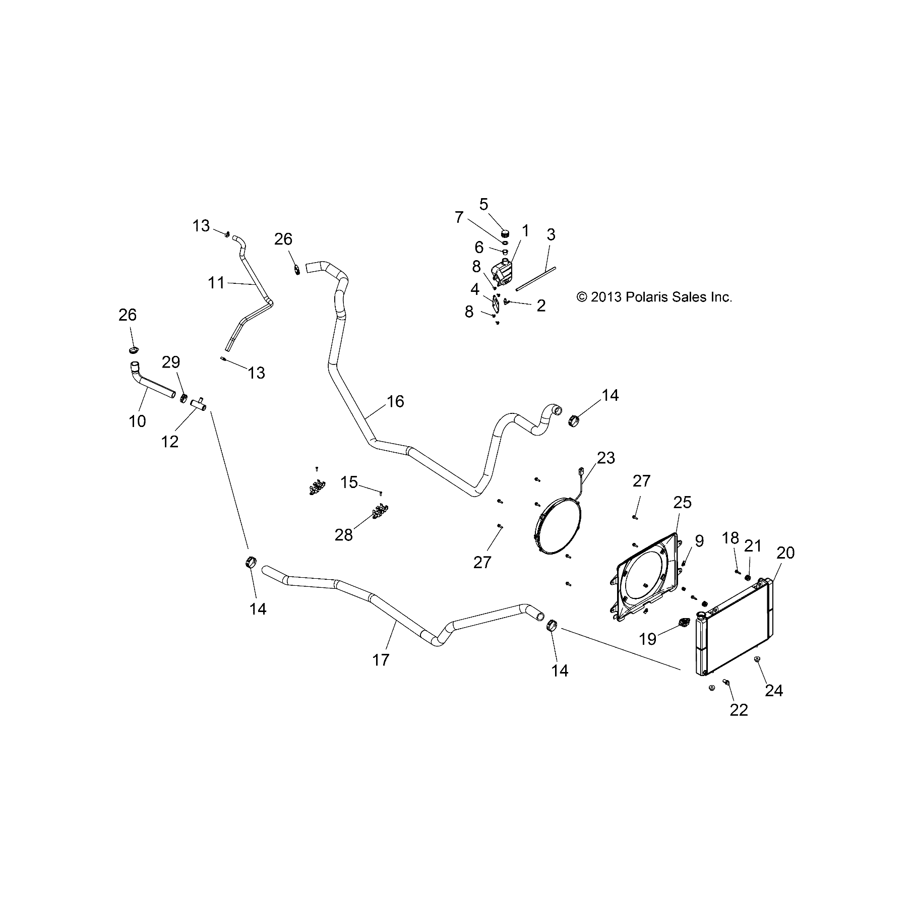 Radiator Hose, Upper by Polaris 5414521 OEM Hardware P5414521 Off Road Express