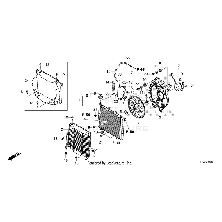 Radiator (Toyo) by Honda 19010-HL6-A01 OEM Hardware 19010-HL6-A01 Off Road Express Peach St