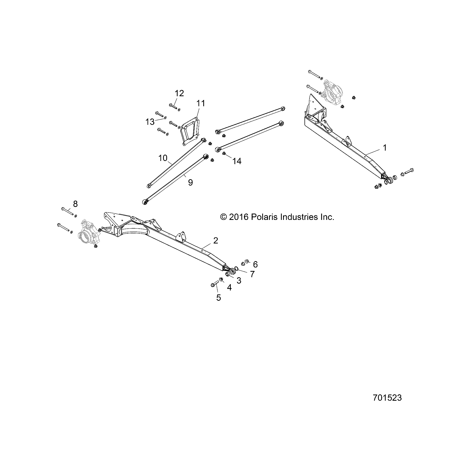 Radius Rod Assembly, Cloud Silv by Polaris 1544030-385 OEM Hardware P1544030-385 Off Road Express
