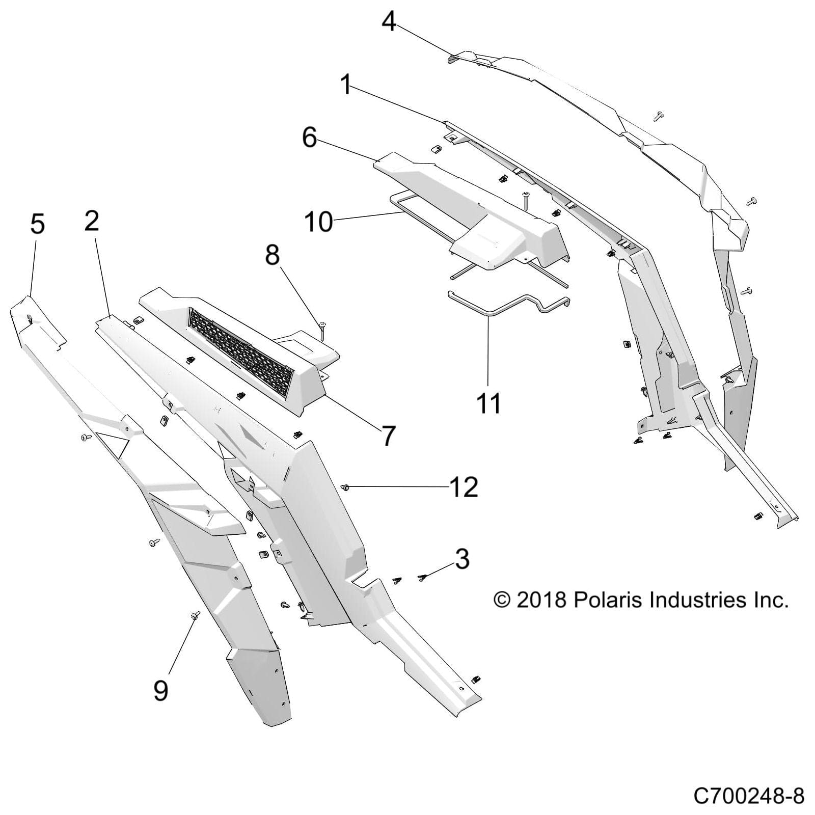 Rear Right Fender Flare, Gloss by Polaris 5439763-070 OEM Hardware P5439763-070 Off Road Express