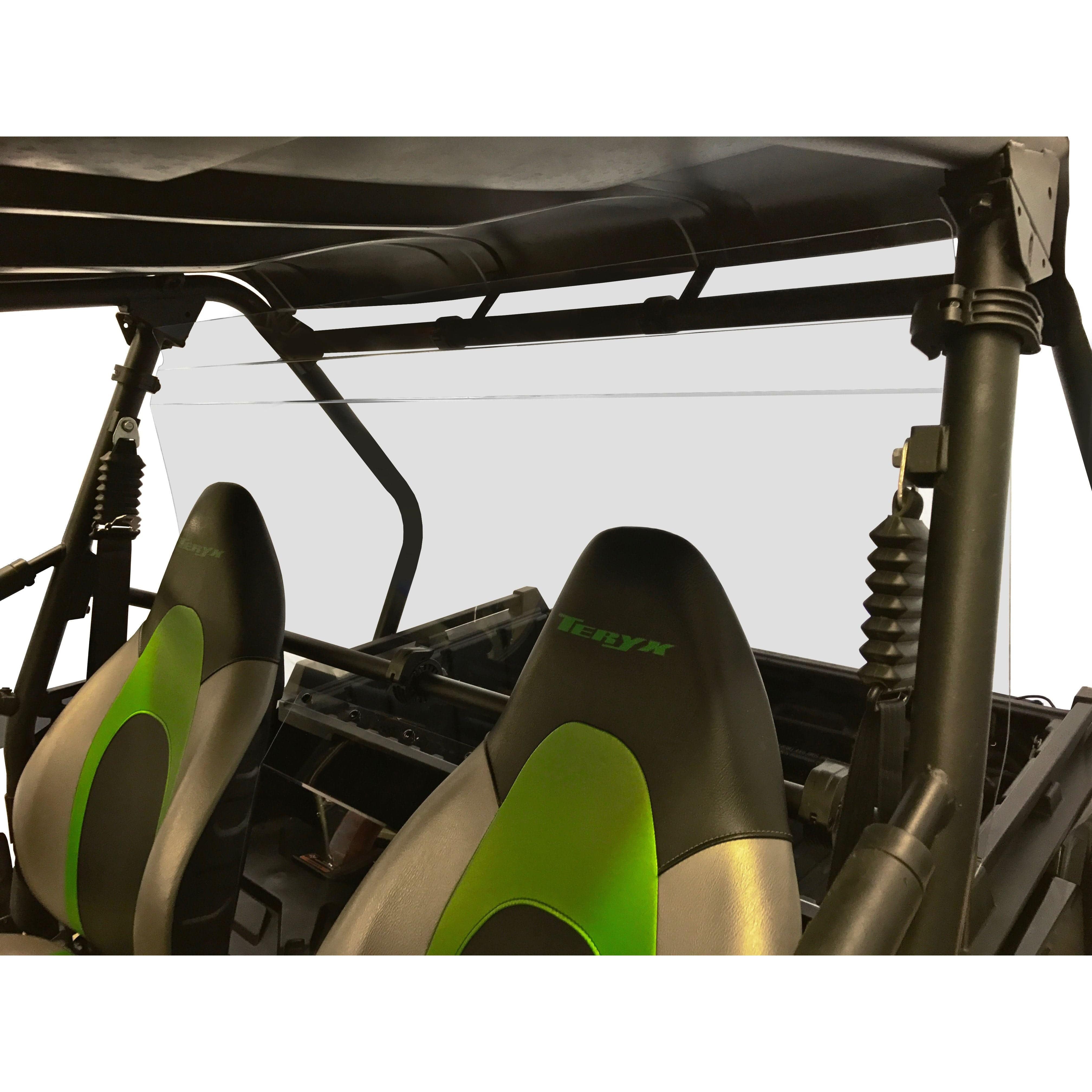 Kawasaki Teryx 800 Rear Clear Windshield by Spike - Exterior Front Angled view