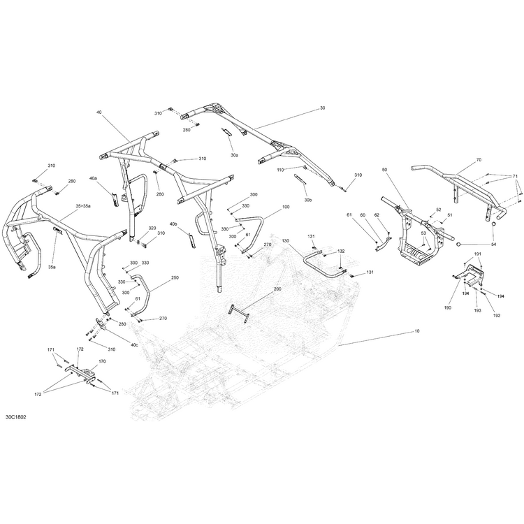 Red Central Cage Kit by Can-Am 715003906 OEM Hardware 715003906 Off Road Express Drop Ship