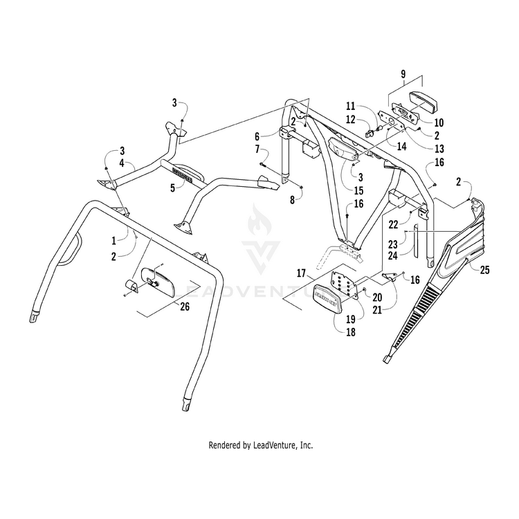 Restraint, Side - Right By Arctic Cat 0517-146 OEM Hardware 0517-146 Core Power Equipment