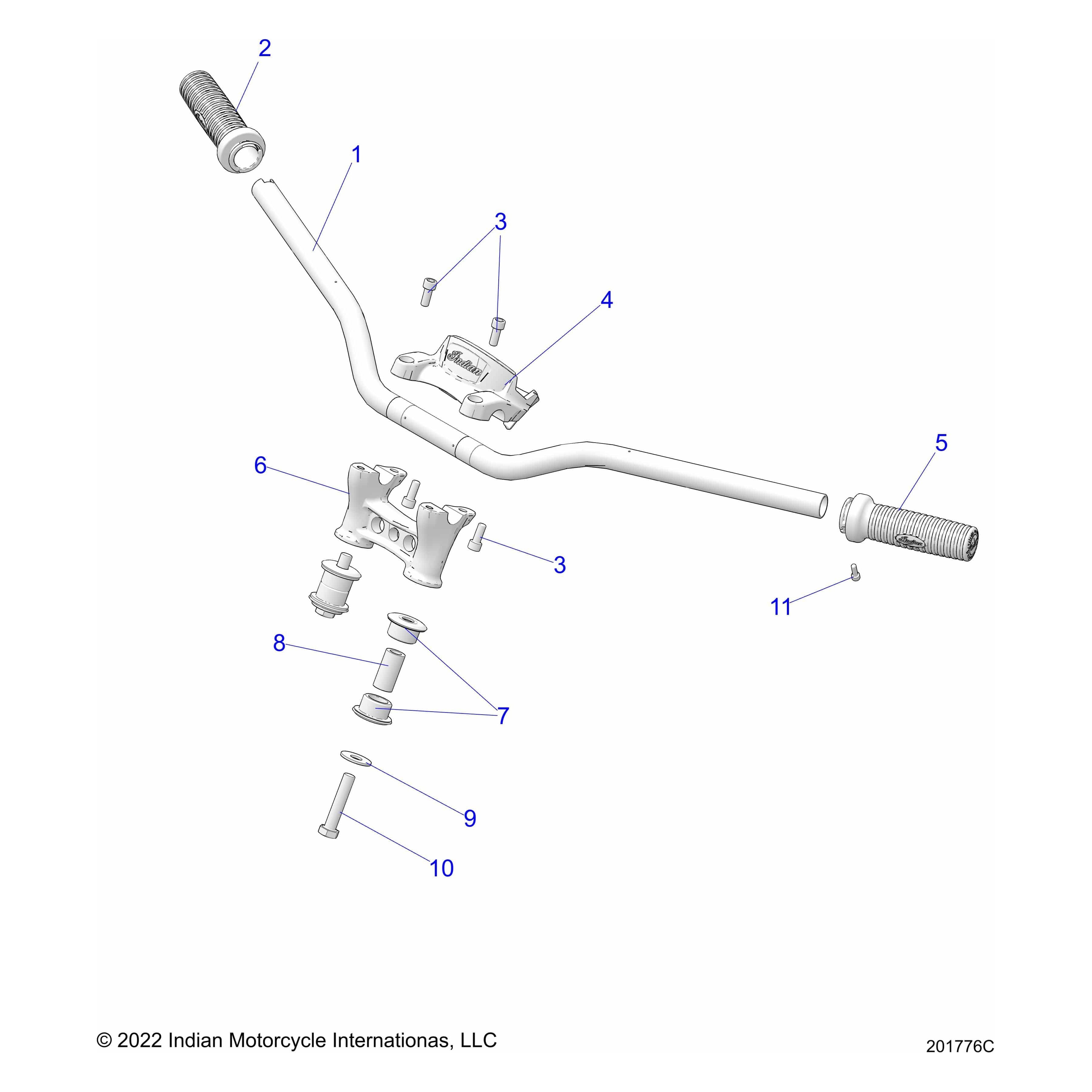 Riser-Bottom,Bridged,Black [From 3/4/24] by Polaris 5145206-266 Handlebar Riser