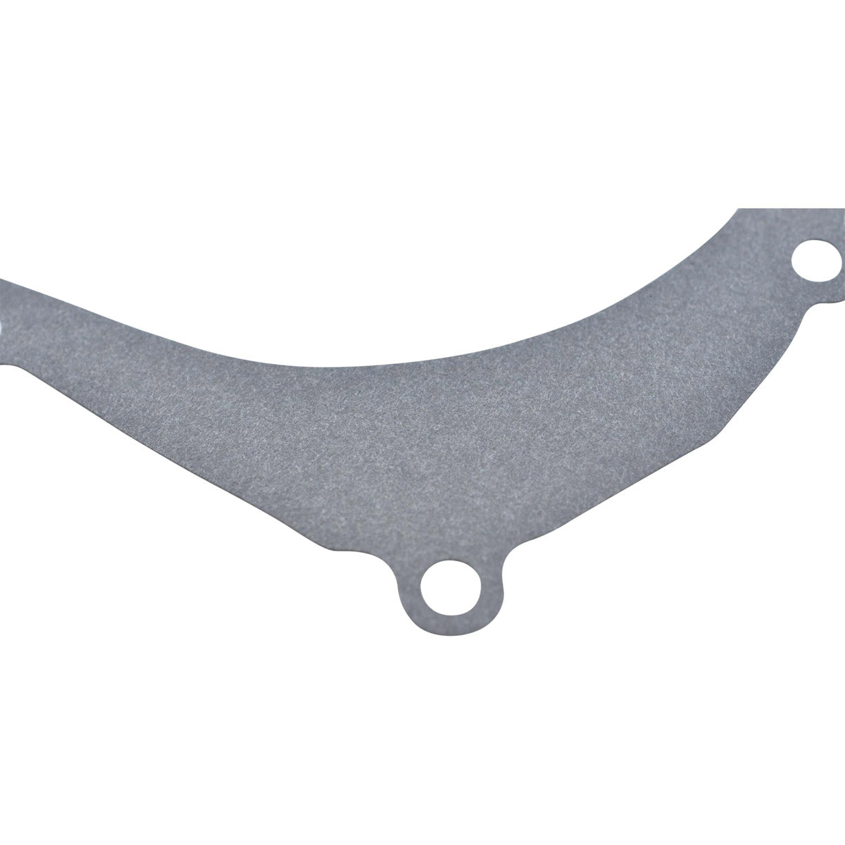 Gray irregularly shaped stator crankcase cover gasket with multiple bolt holes.