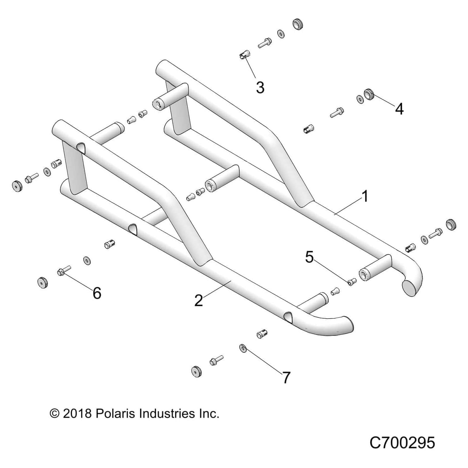 Rock Slider Weld, Right, Orange by Polaris 1021537-647 OEM Hardware P1021537-647 Off Road Express