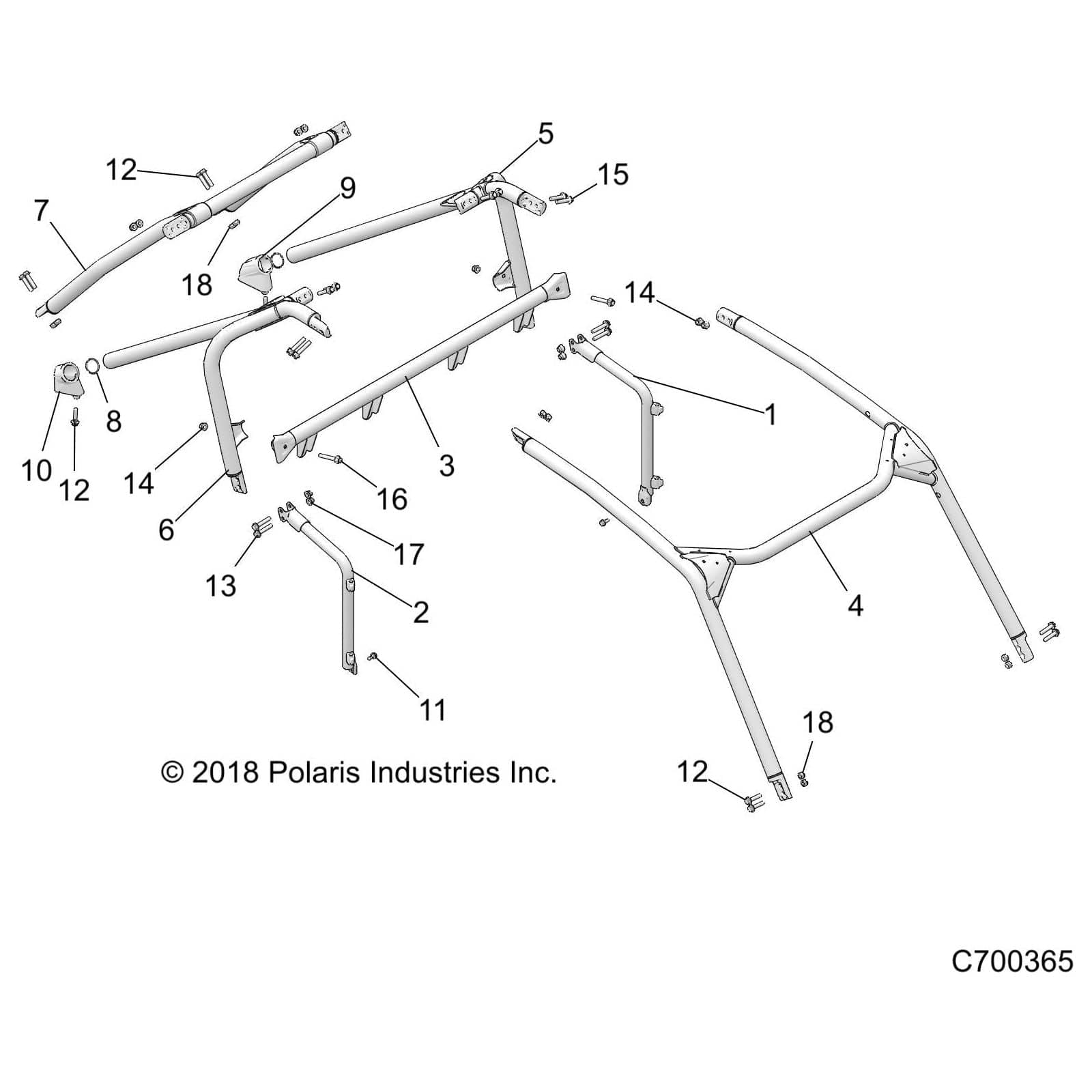 Rops Mount Bracket, Right, Matt by Polaris 5634098-458 OEM Hardware P5634098-458 Off Road Express