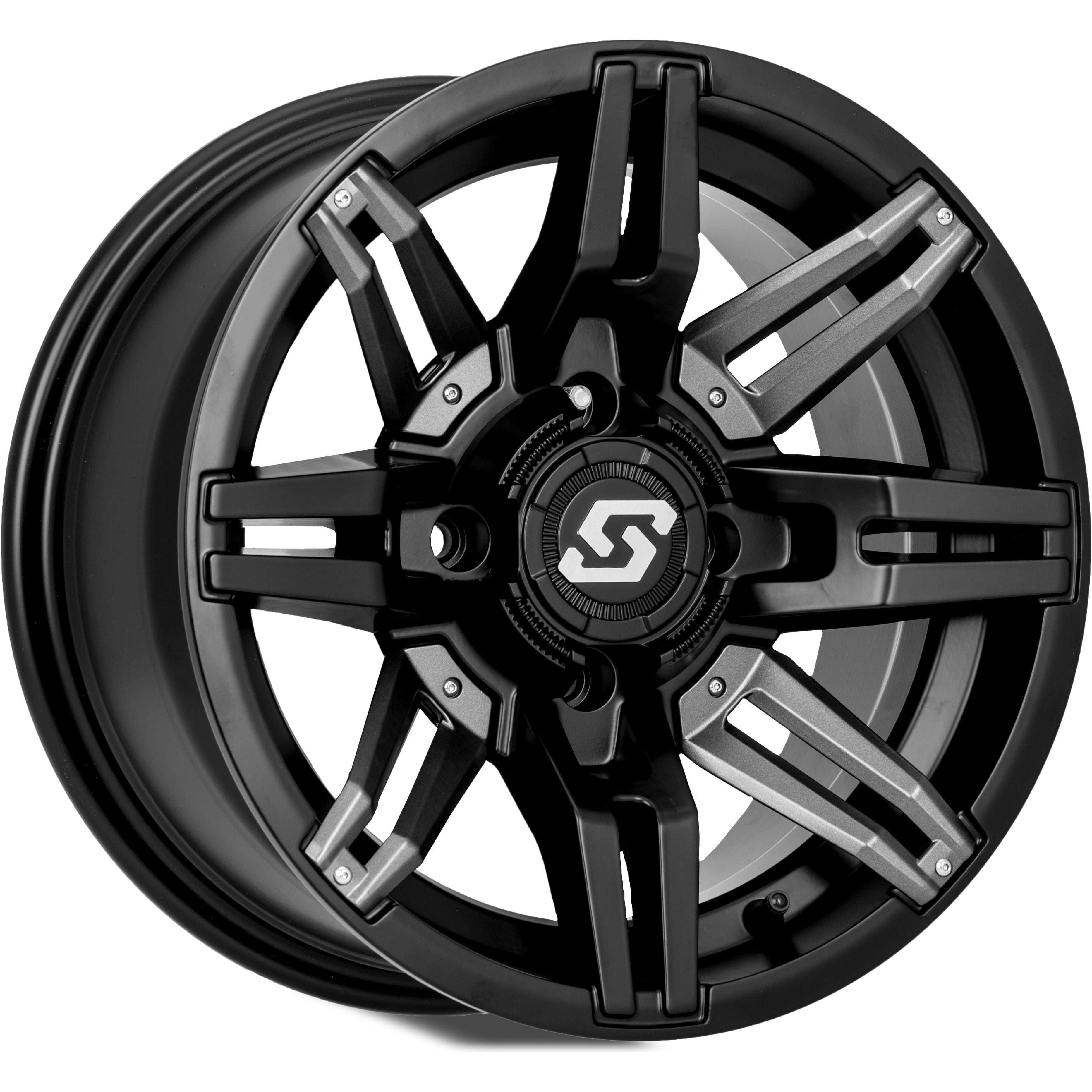 Rukus Wheel 14X7 4/137 5+2 (+10Mm) Blk/Gunmetal by Sedona A83B-GY-47037-52S Non Beadlock Wheel 570-1272 Western Powersports Drop Ship