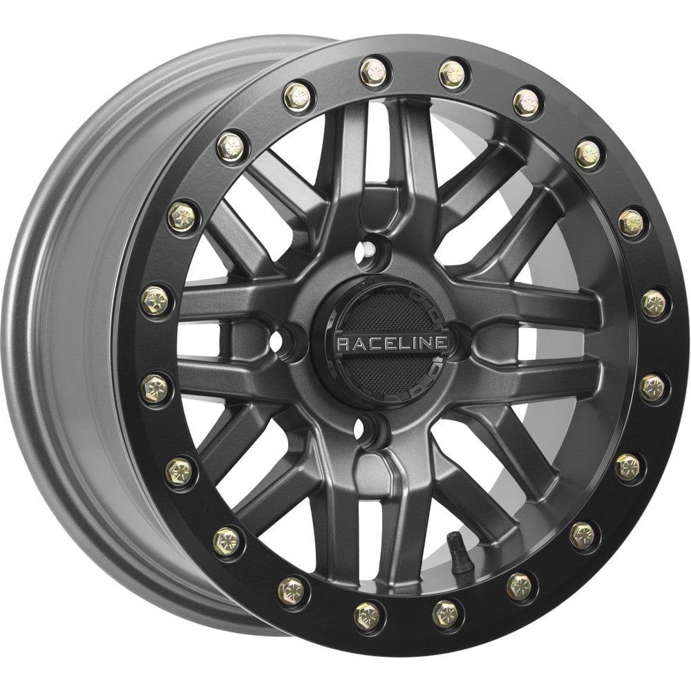 Ryno Wheel Kit w/ Mud Terrain Tire 30X10R14 Gunmetal by Raceline 87-3002+570-1612 Premounted Wheel & Tire Kit 87-RAC10014 Western Powersports Drop Ship