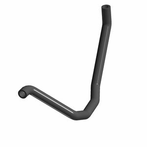 A 3D-rendered image of the black Oil Breather Hose by Polaris, featuring a bent, angled “V” shape with uneven arms and two open ends. It resembles OEM Victory Polaris motorcycle parts.
