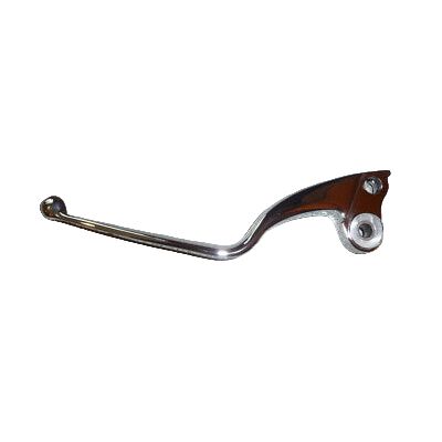 A shiny silver Clutch Lever w/ Hardware (Replaced by 2207693) by Polaris, designed for the 2018 Chief, features a rounded end and two mounting holes on one side, shown isolated on a white background.