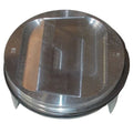 A close-up of the Piston, Assembly (Incl. Piston, Rings, Clips, Pin) by Polaris shows its flat, slightly indented top, edge grooves, and reflective finish—perfect for Victory motorcycle enthusiasts seeking quality OEM replacement parts.