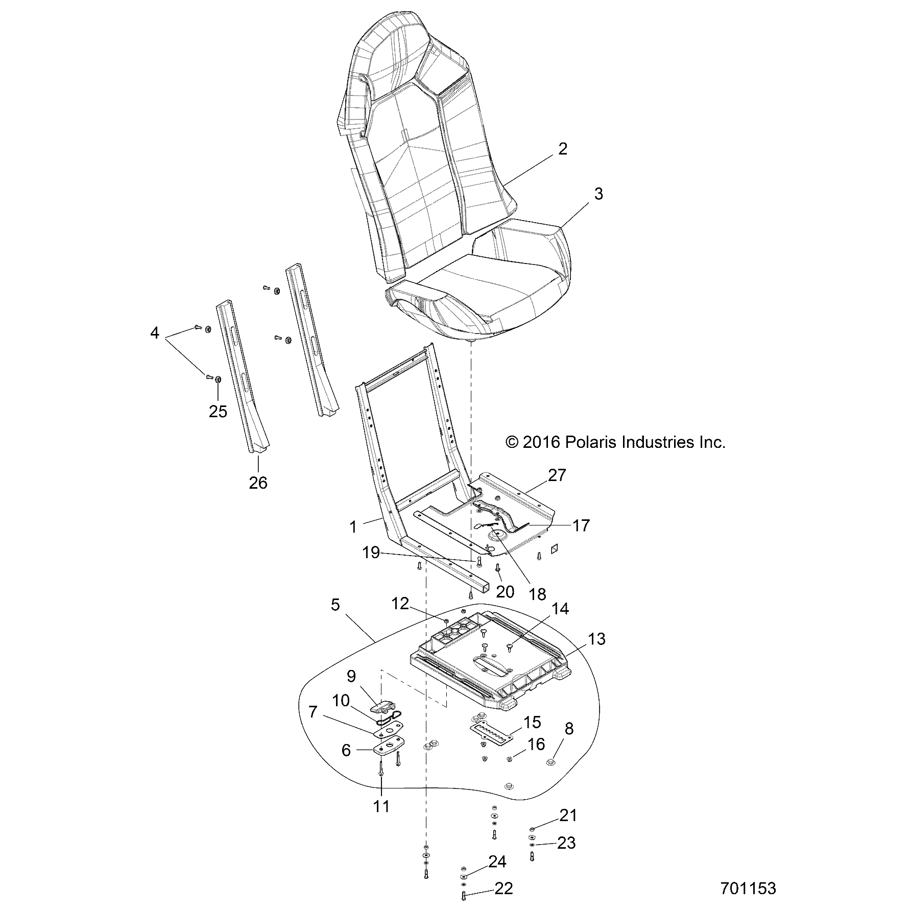 Seat Assembly, Bottom by Polaris 2686800 OEM Hardware P2686800 Off Road Express