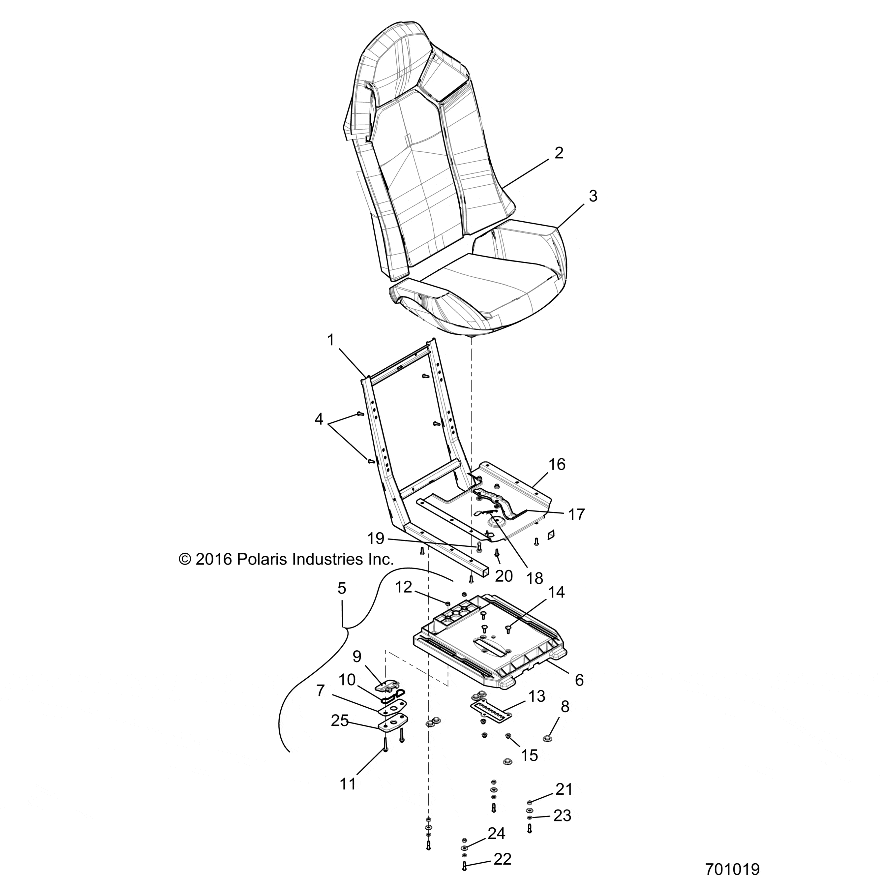Seat Assembly, Bottom by Polaris 2689053 OEM Hardware P2689053 Off Road Express