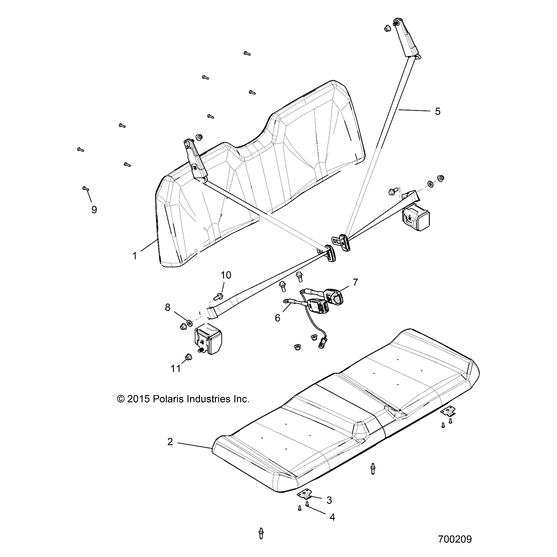 Seat Assembly Bottom Polaris Pursuit by Polaris 2686929 OEM Hardware P2686929 Off Road Express